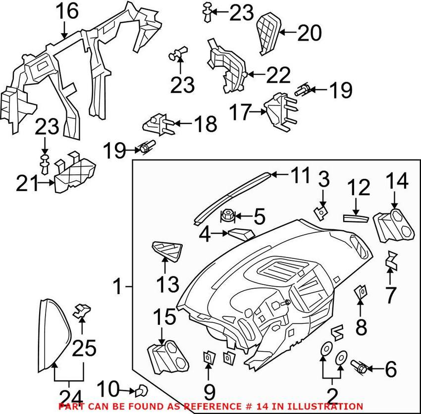 VW Dashboard Air Vent - Passenger Side 5N0819704CCIU